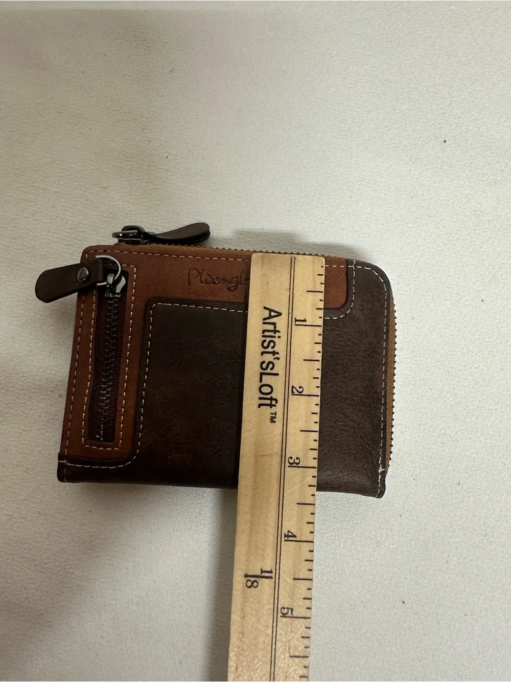 Mens Brown Bifold Zip Wallet - Unbranded